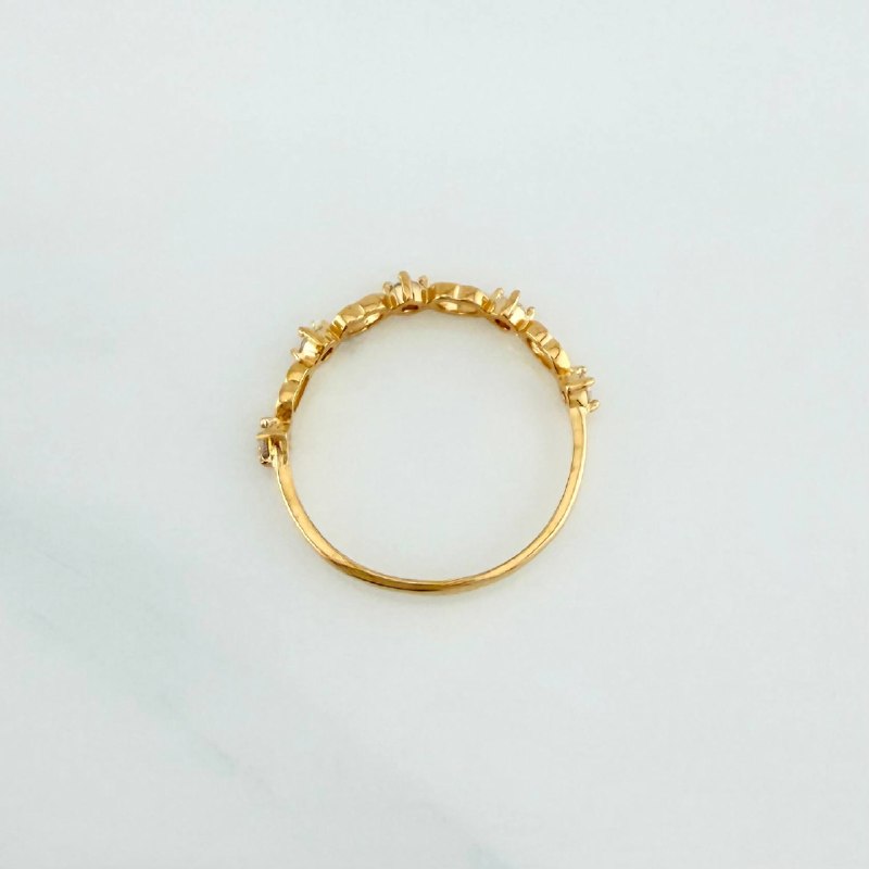 Anillo Carril Corazones Interceptos 1.45 g / T7 3/4 Oro Amarillo 18K