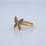Anillo Mariposas En Relieve 2.5gr / T6 1/4 / Oro 18K $