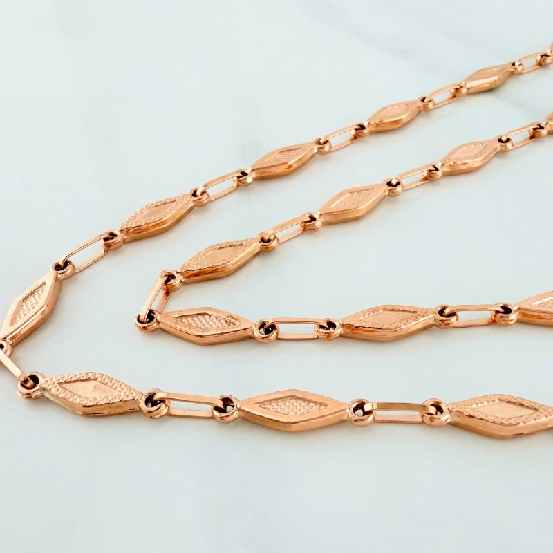 Cadena Rustica Eslabon 8.35 g / 51 cm / 4 mm Oro Rosa 18K