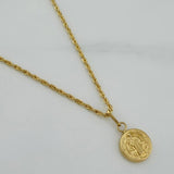 Set Cadena Lazo + Dije San Benito / 1,4 gr / 45.5 cm Oro Amarillo 18K