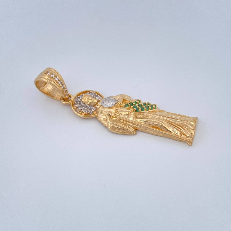 Dije Judas Tadeo 4.3gr / 4.1cm / Dos Oros Amarillo Blanco 18K $
