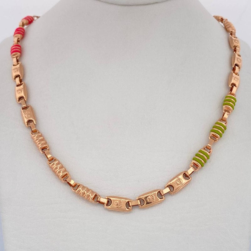 Cadena Rustica Cilindro Corona Rx 14.1gr / 64cm / Oro Rosa 18K &