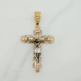 Dije Cruz Cristo Milagroso De Buga 11.05 g / 6.2 cm Tres Oros 18K