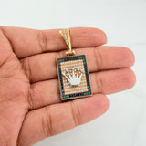 Dije Placa Corona 7.95 g / 4.1 cm Tres Oros 18K