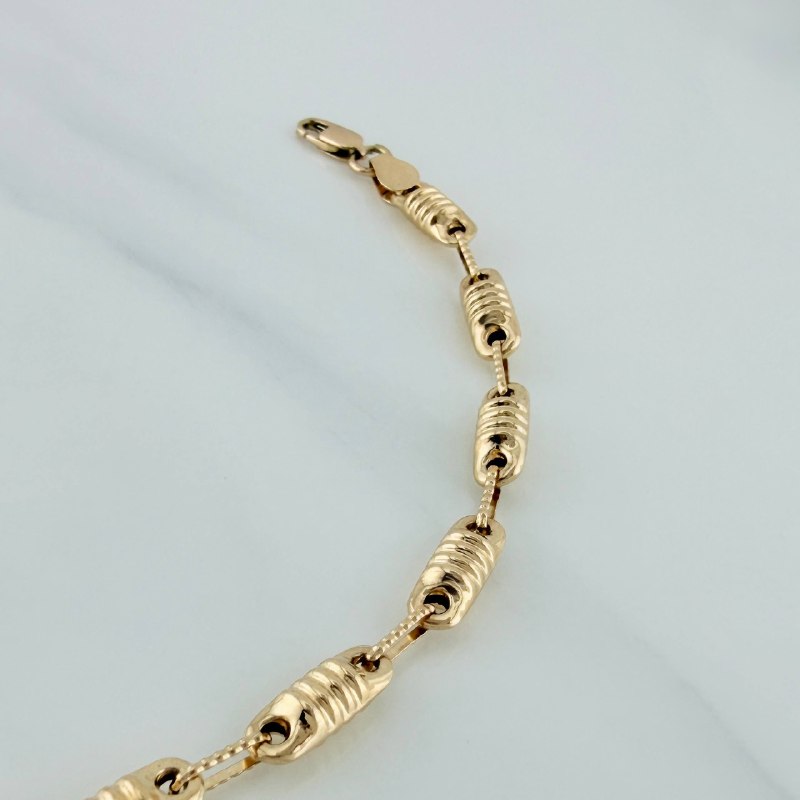 Pulso Rustico Cilindro Barril 5.5 g / 25.8 cm / 3.9 mm Oro Amarillo 18K