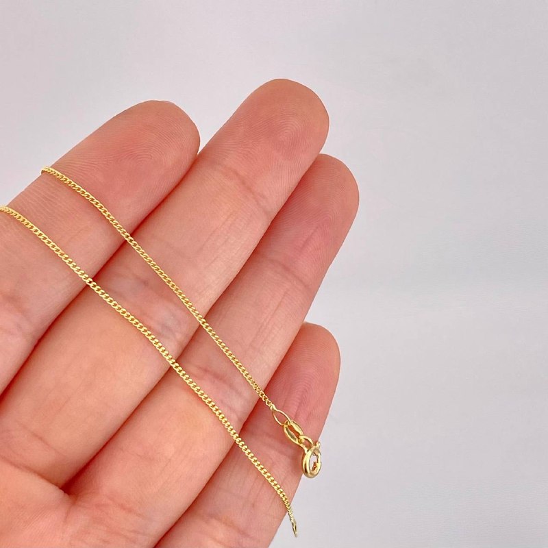 Cadena Mini Cubana 1.75g / 45cm / 0.95mm Oro Amarillo 18K