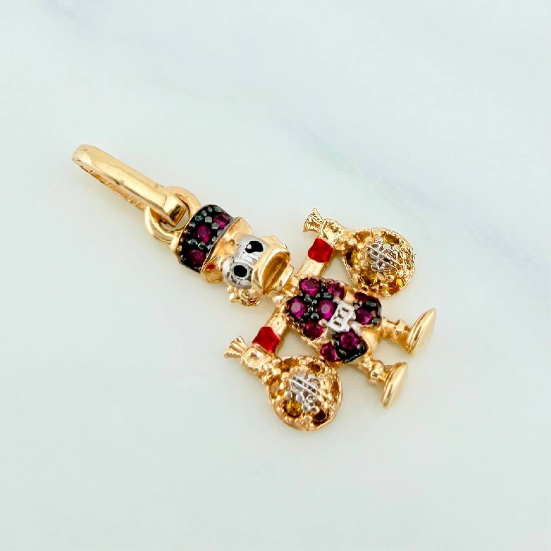 Dije Pato Bolsas Dinero 1.5 g / 2.3 cm Tres Oros 18K