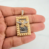 Dije Placa San Miguel Arcangel 10.35 g / 4.1 cm Tres Oros 18K