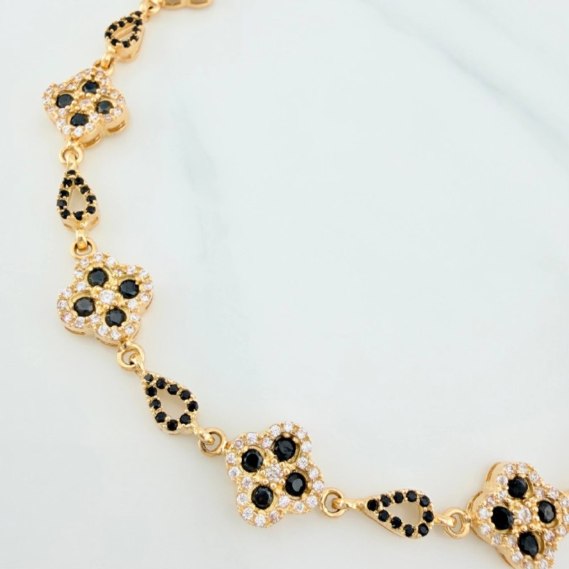 Pulso Trebol Gota 12.4 g / 20 cm / 9.5 mm Oro Amarillo 18K