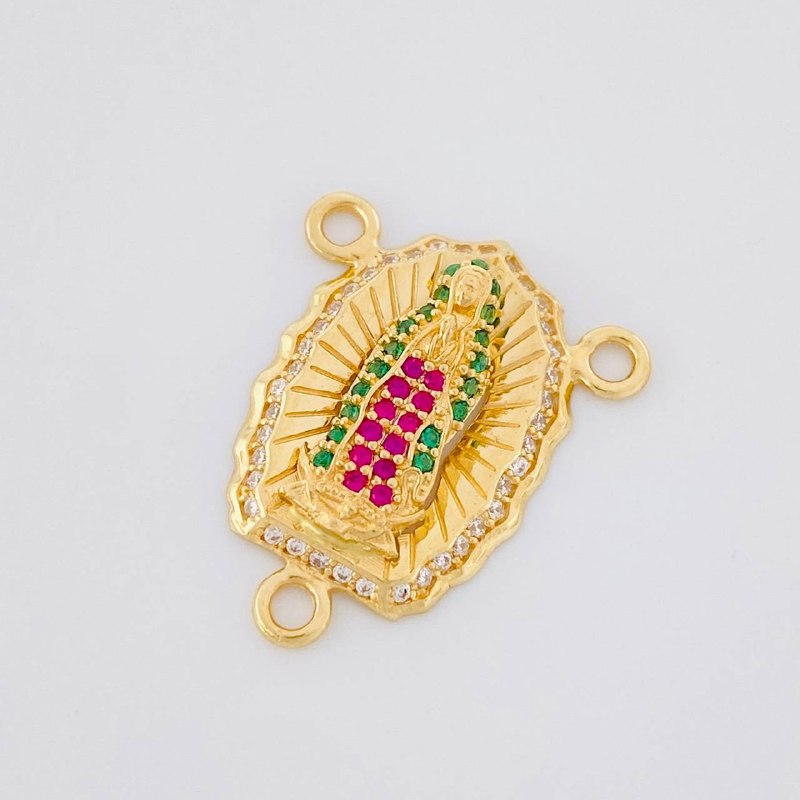 Herraje Crucero Virgen de Guadalupe 2.65g / 1.8cm Oro Amarillo 18K