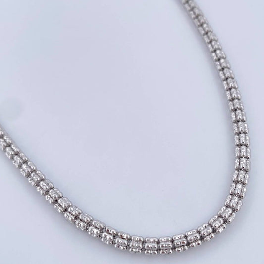 Cadena Ice 21gr / 66.2cm / Oro Blanco +4 14K Italy &