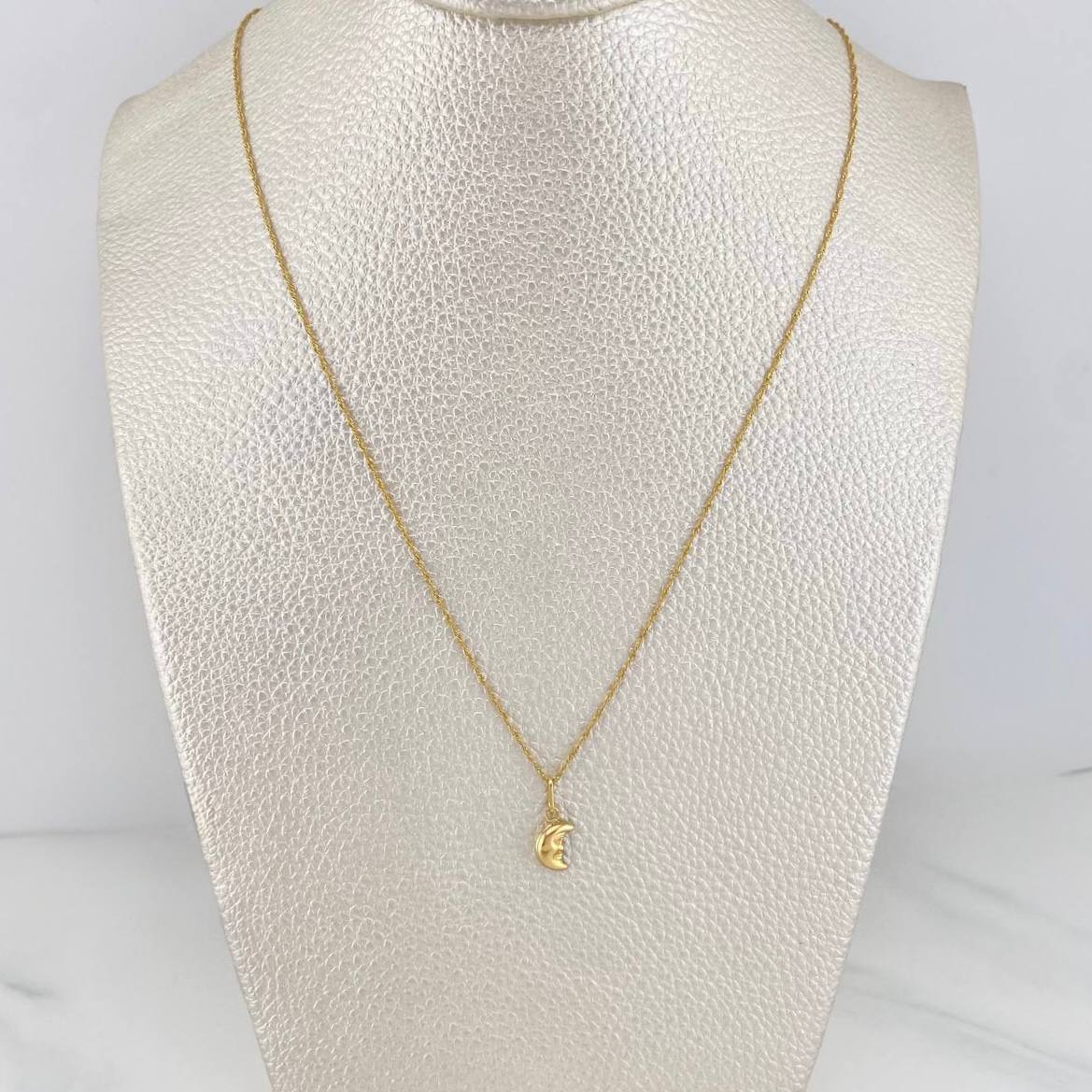Set Cadena Singapur + Dije Luna / 1,2 gr / 40 cm Oro Amarillo 18K