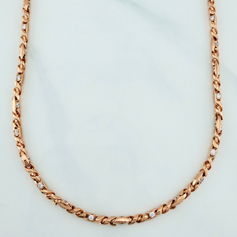 Cadena Dubai Trenzada 23.4 g / 50.5 cm / 3 mm Oro Rosa 18K
