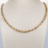 Cadena Rustica Espiga 9.9gr / 48.2cm / Dos Oros Amarillo Blanco 18K &