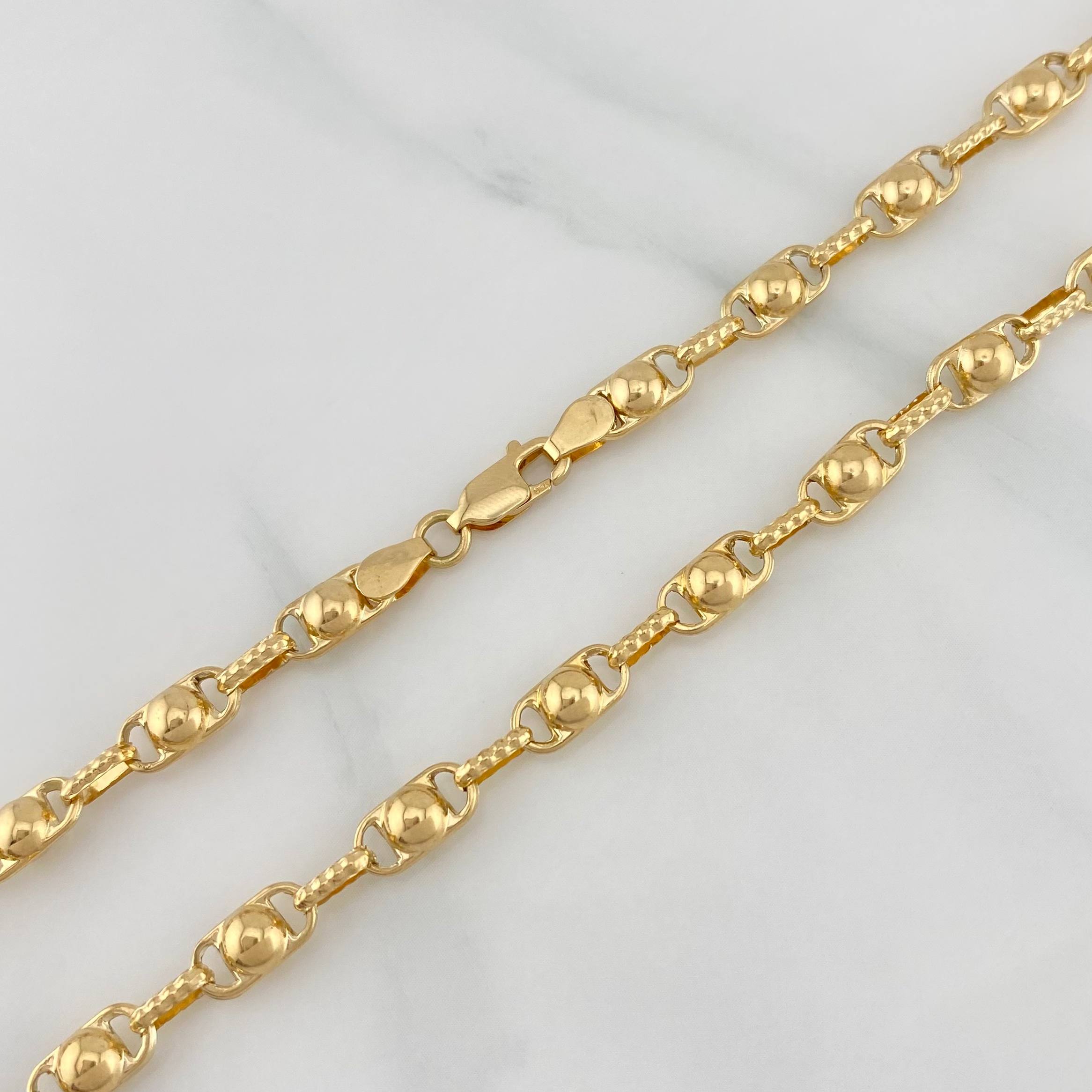 Cadena Rustica Burbuja 15.1 g / 63 cm / 4.5 mm Oro Amarillo 18K