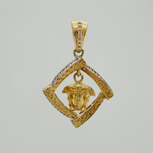 Dije Medusa 4.15 g / 3 cm Dos Oros Amarillo Blanco 18K
