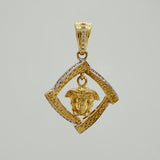 Dije Medusa 4.15 g / 3 cm Dos Oros Amarillo Blanco 18K