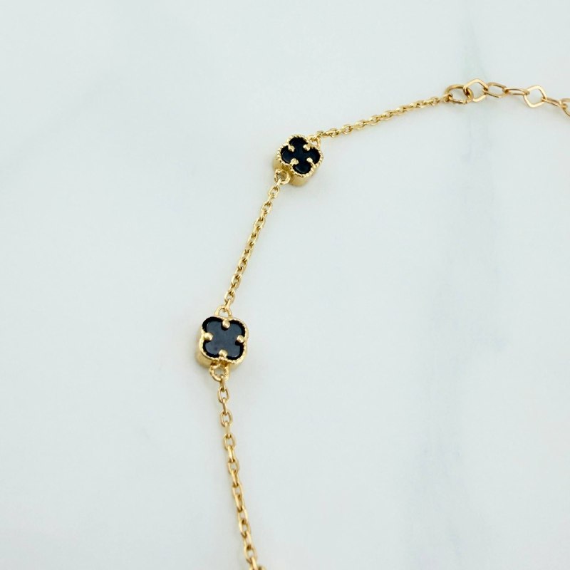 Pulso Trebol Aro Seguido 3.2 g / 21.7 cm / 4 mm Oro Amarillo 18K