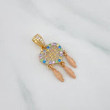 Dije Corazon Atrapasueños 1.5 g / 2.8 cm Dos Oros Amarillo Rosa 18K