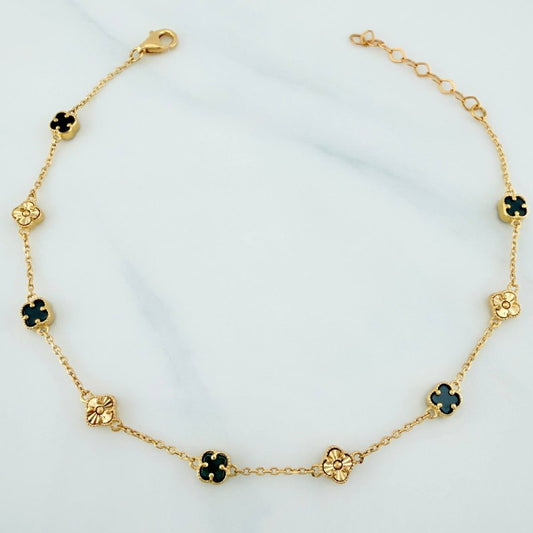 Pulso Trebol Aro Seguido 3.8 g / 22 cm / 4.8 mm Oro Amarillo 18K