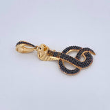 Dije Cobra Real 6.25gr / 5cm / Dos Oros Amarillo Negro 18K $
