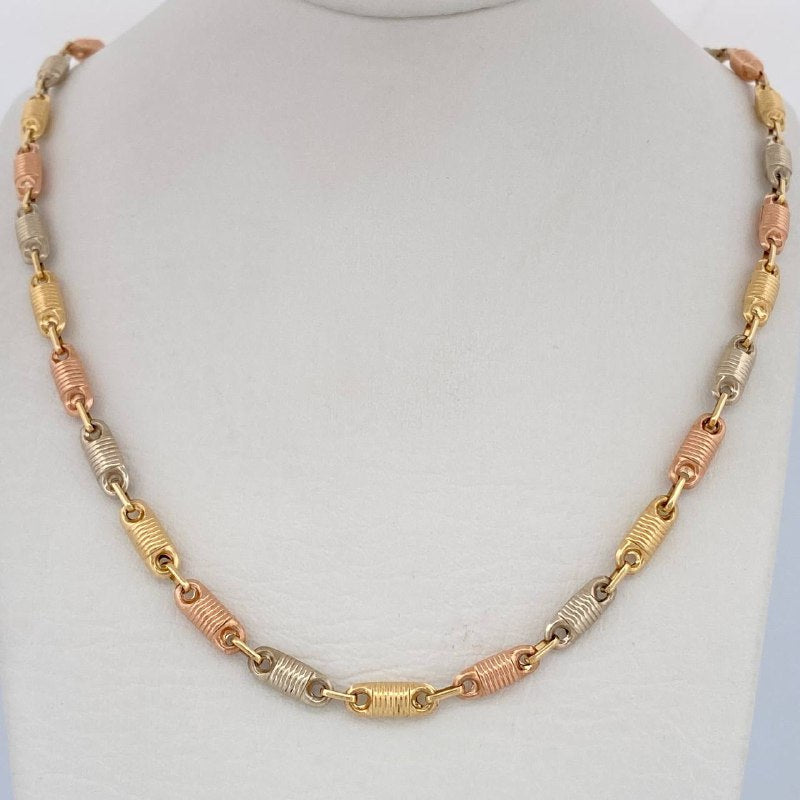 Cadena Rustica Barril 13.15gr / 59cm / Tres Oros 18K &