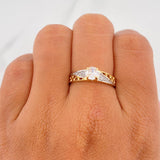 Anillo Solitario Enmallado 3.2 g / T7 Dos Oros Amarillo Blanco 18K