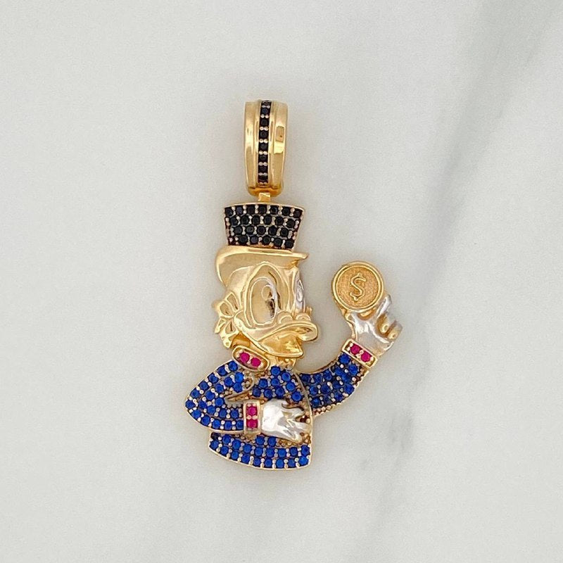 Dije Pato Inspirado 7.6 g / 4 cm Dos Oros Amarillo Blanco 18K