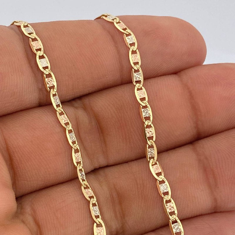 Cadena Escalera Plana 7.2gr / 60.1cm / Tres Oros +3 18K %