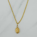 Set Cadena Lazo + Dije Virgen De Guadalupe / 1,2 gr / 44.8 cm Oro Amarillo 18K