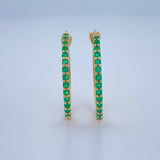 Candongas Encanto Esmeralda 3.2gr / 2.3cm / Oro Amarillo 18K %