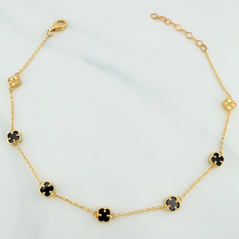 Pulso Trebol Aro Seguido 3.2 g / 21.5 cm / 4.8 mm Oro Amarillo 18K