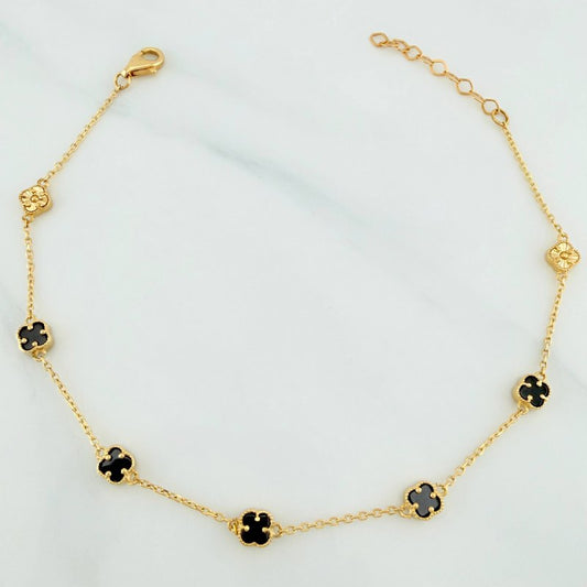 Pulso Trebol Aro Seguido 3.2 g / 21.5 cm / 4.8 mm Oro Amarillo 18K