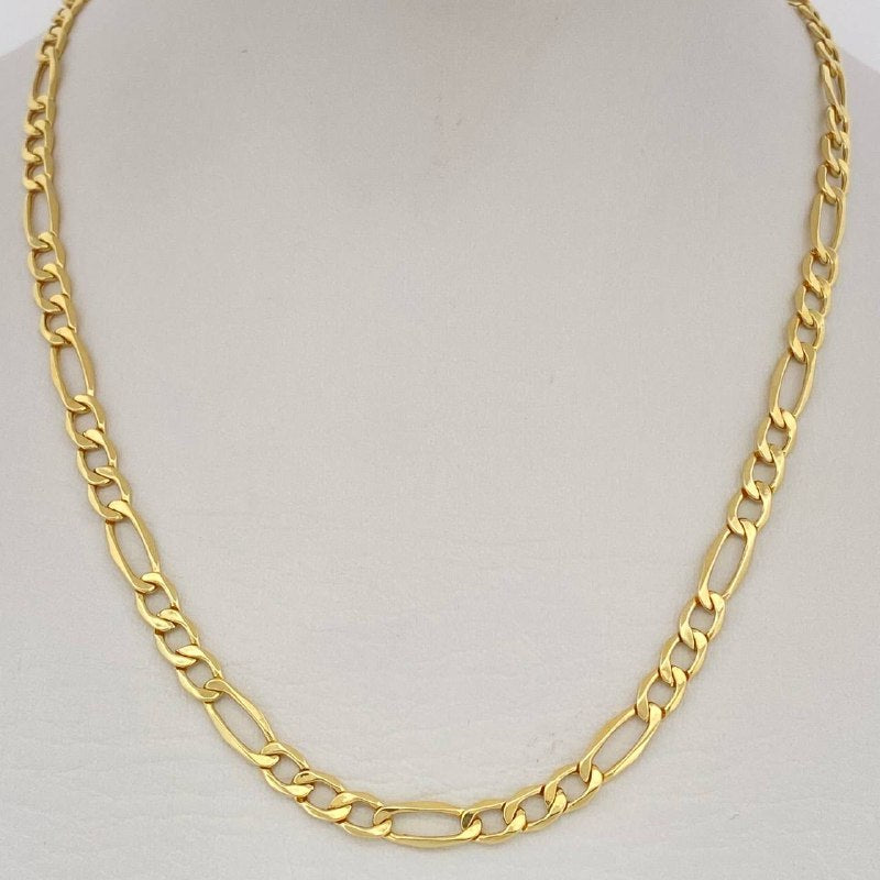 Cadena Figaro 6.45gr / 61cm / Oro Amarillo +1 14K Italy $