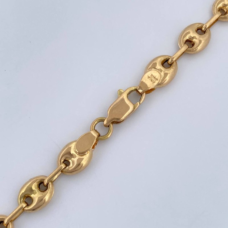 Cadena Rustica Barril Gc 12.75gr / 61.5cm / Tres Oros 18K &