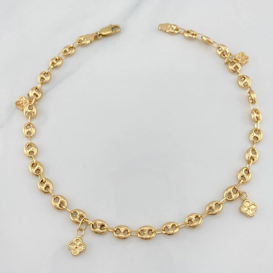 Tobillera Gc Dijes 5.4 g / 25.7 cm / 4.8 mm Oro Amarillo 18K
