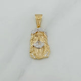 Dije Rostro Cristo 3.55 g / 2.8 cm Dos Oros Amarillo Blanco 18K