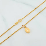 Set Cadena Lazo + Dije Virgen Del Carmen / 1,2 gr / 45 cm Oro Amarillo 18K