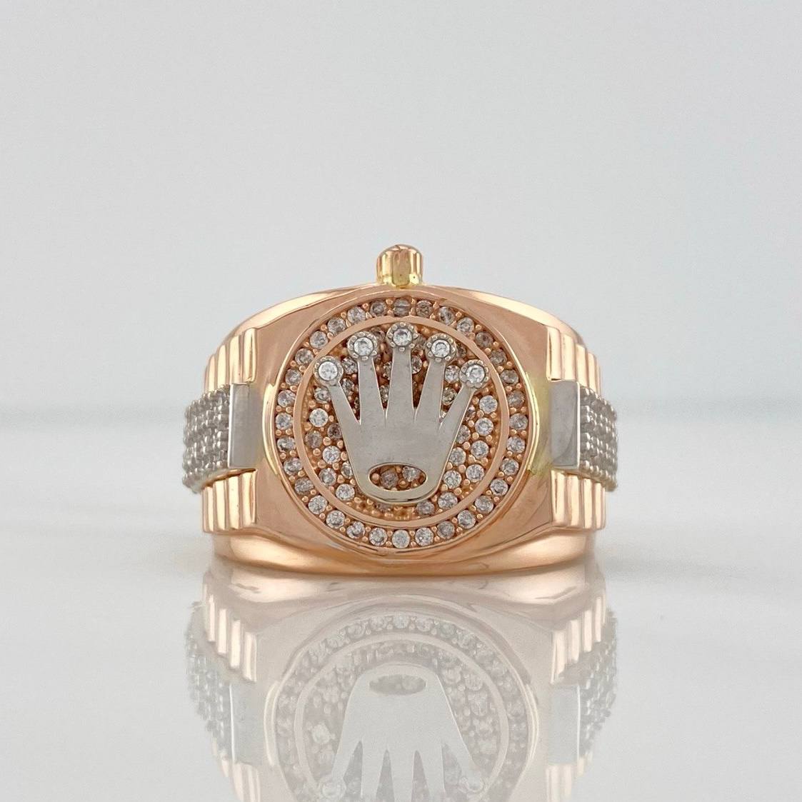Anillo Corona 11.8 g / T10 1/2 Dos Oros Blanco Rosa 18K