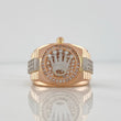 Anillo Corona 11.8 g / T10 1/2 Dos Oros Blanco Rosa 18K