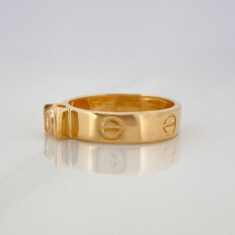 Anillo Solitario Tornillo 3.7 g / T6 3/4 Oro Amarillo 18K