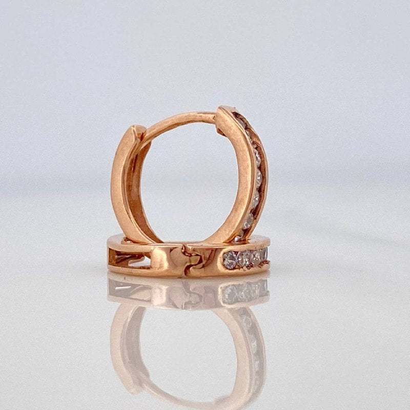 Candongas Carril 1.15 g / 1 cm Oro Rosa 18K