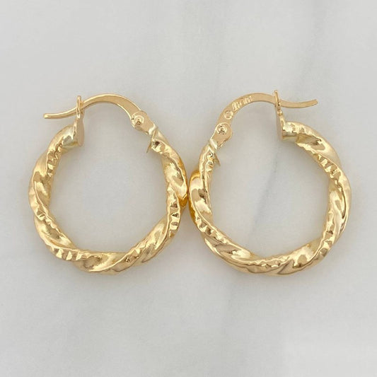 Candongas Milu Rayadas 1.85 g / 2.2 cm Oro Amarillo 18K
