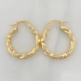 Candongas Milu Rayadas 1.85 g / 2.2 cm Oro Amarillo 18K