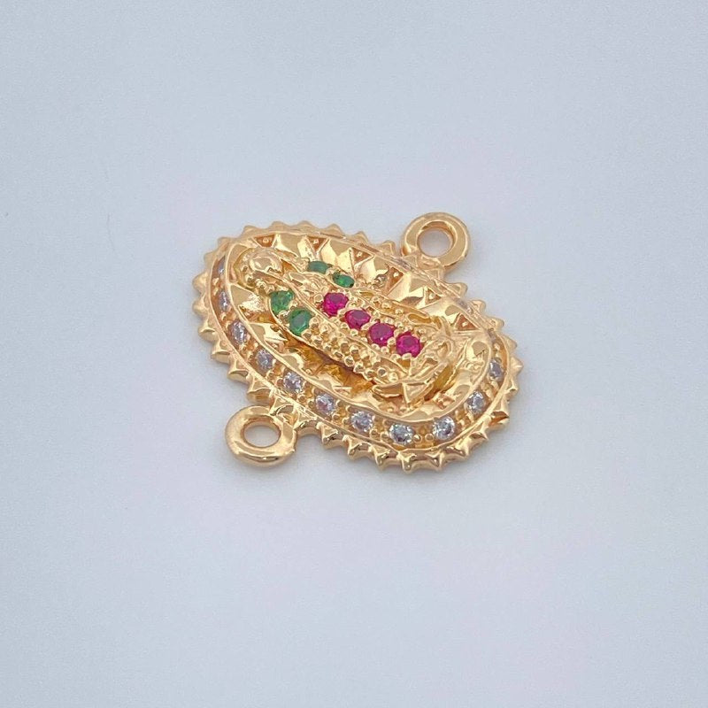 Herraje Virgen De Guadalupe 1.4gr / 1.5cm / Oro Amarillo 18K &