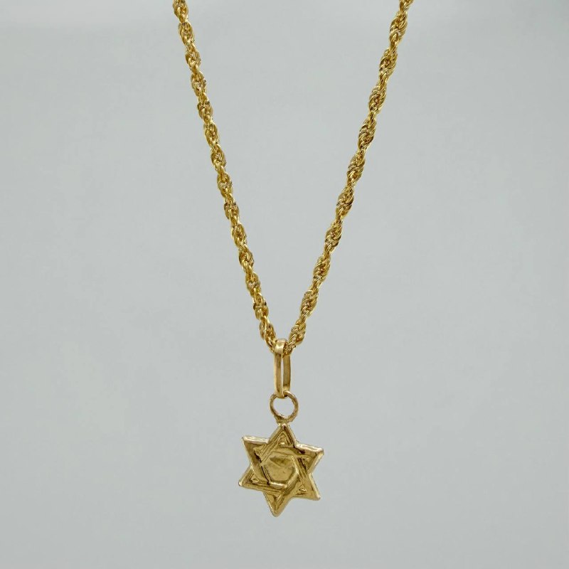 Set Cadena Lazo + Dije Estrella De David / 1,2 gr / 45 cm Oro Amarillo 18K