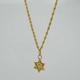 Set Cadena Lazo + Dije Estrella De David / 1,2 gr / 45 cm Oro Amarillo 18K
