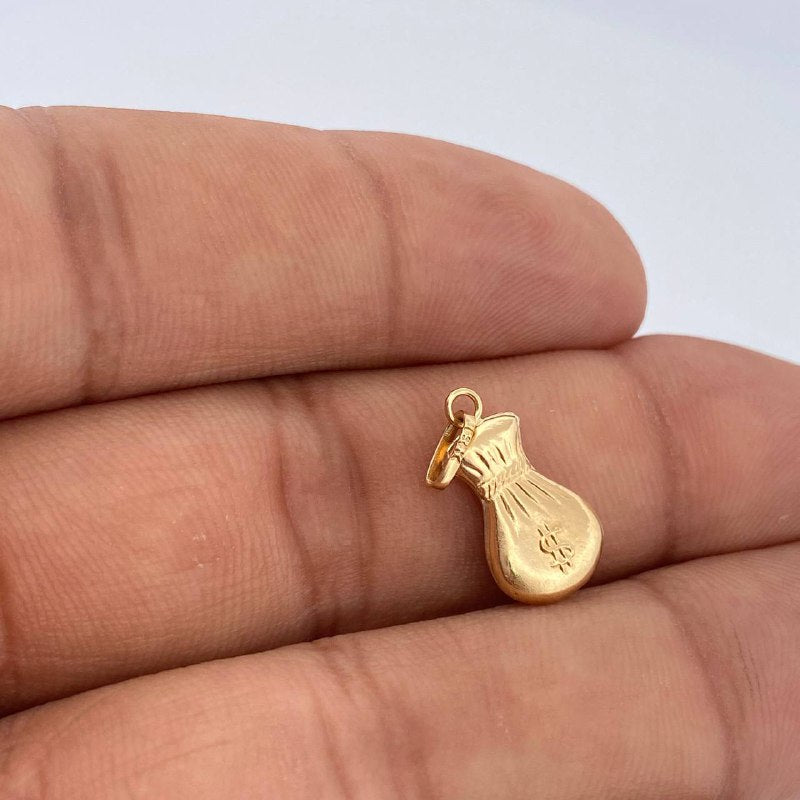 Dije Bolsa De Dinero 0.5gr /   / 2.1cm / Oro Amarillo 18K &