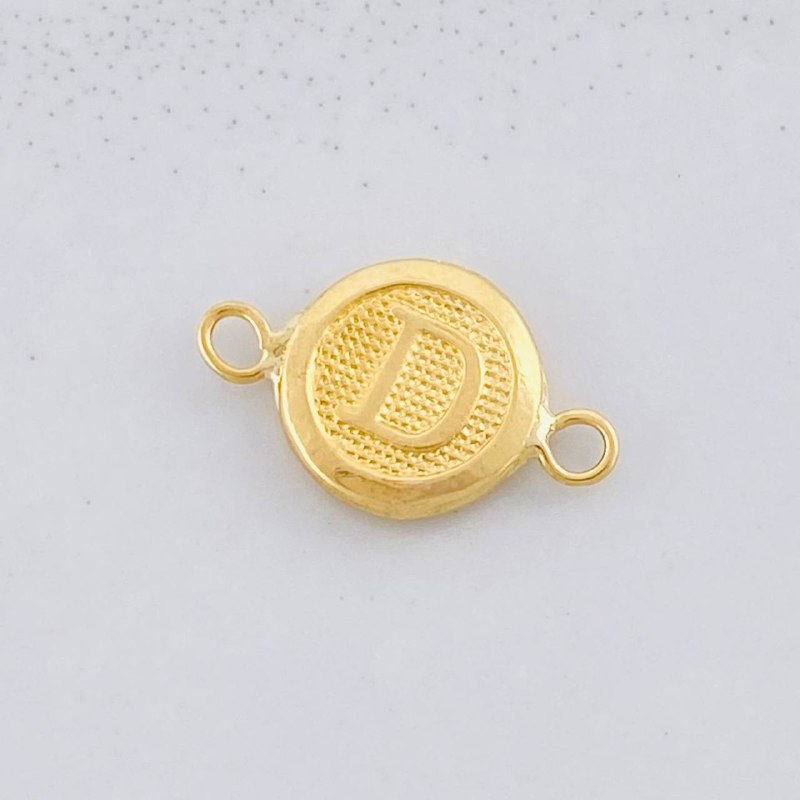 Herraje Circulo Letra D 0.4g / 1.5cm Oro Amarillo 18K