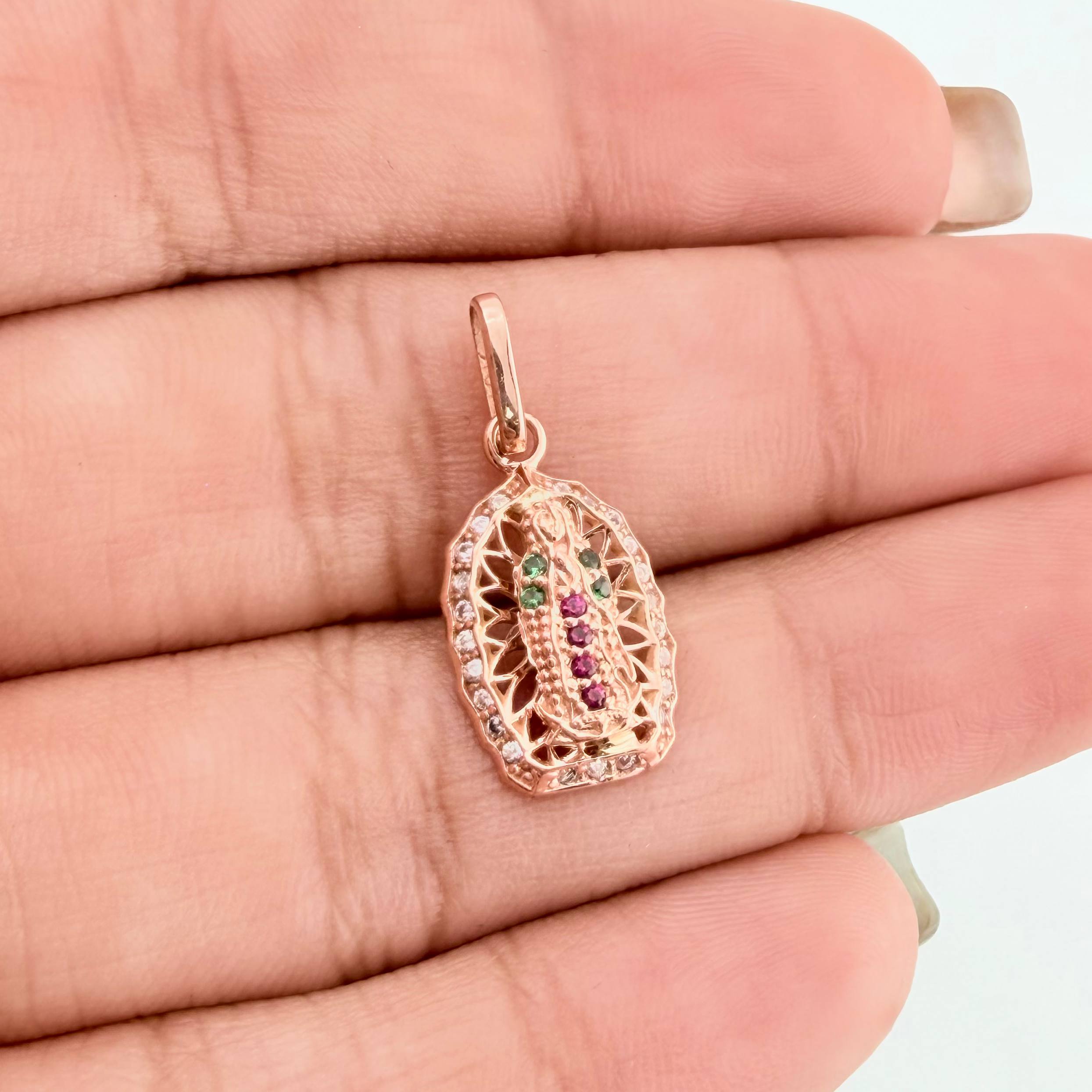 Dije Virgen De Guadalupe 1.3 g / 2 cm Oro Rosa 18K